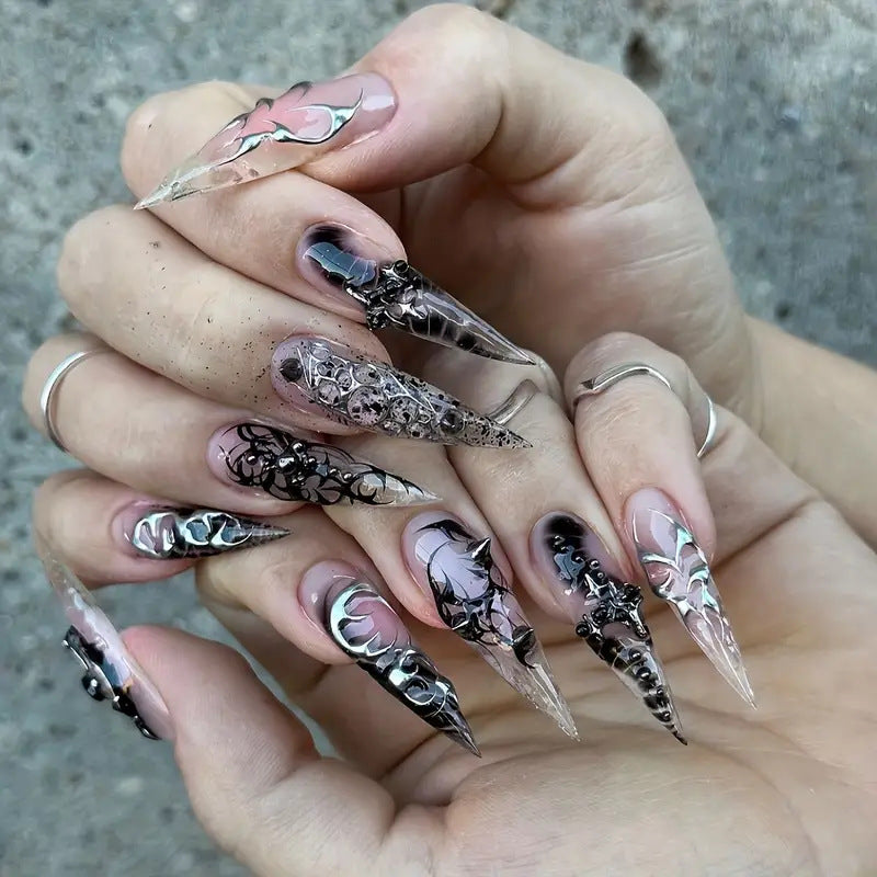 Artistic Gothic Stiletto Press-On Nails Kalsten