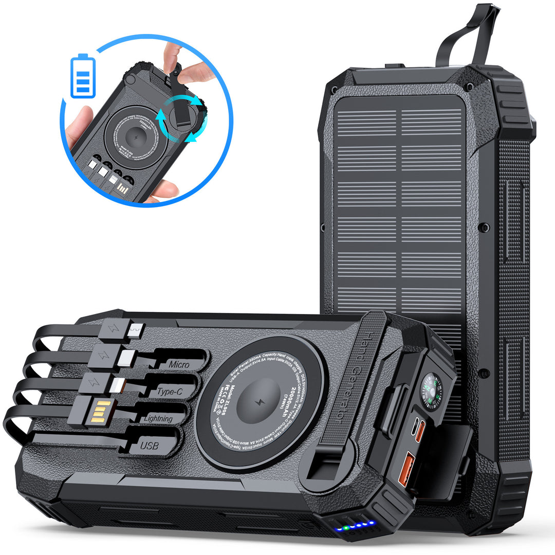Wearable Solar Powerbank with Multifunctional Charging Cable Kalsten