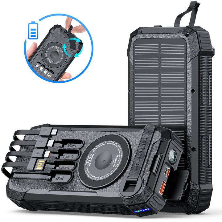 Wearable Solar Powerbank with Multifunctional Charging Cable Kalsten