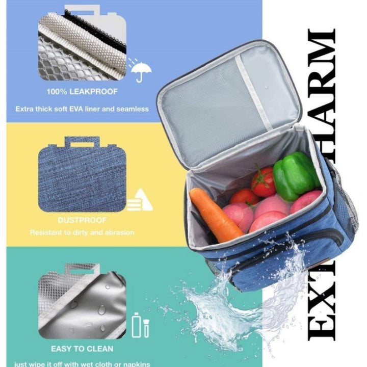 Cooler bag with multiple compartments and durable carrying handle Kalsten