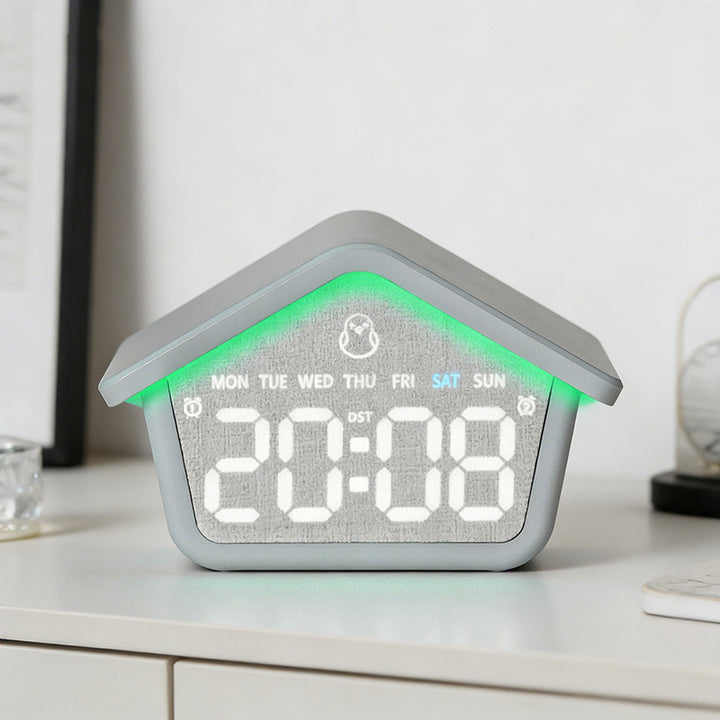 Digital alarm clock in creative house design Kalsten