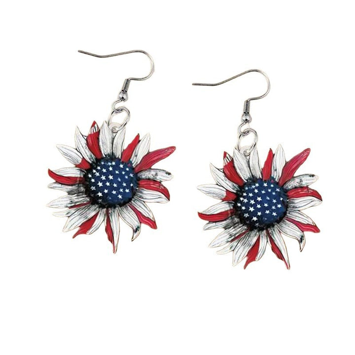Women's nan handcrafted sunflower earrings with star center Kalsten