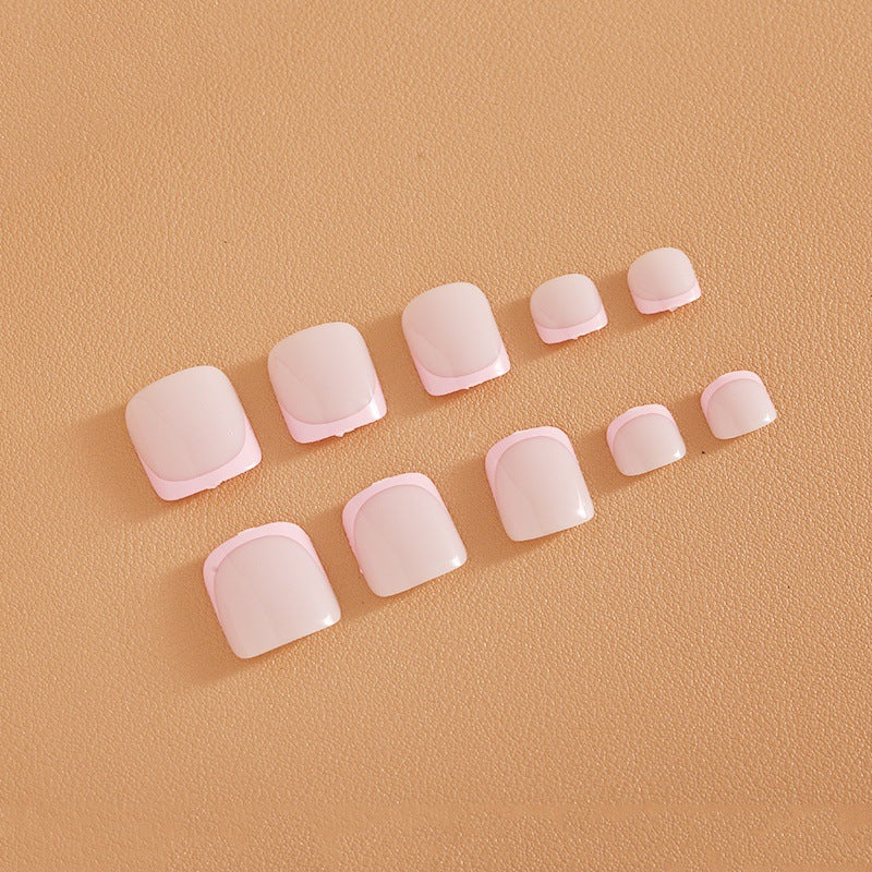 Nail art set with elegant French design and glitter accents Kalsten