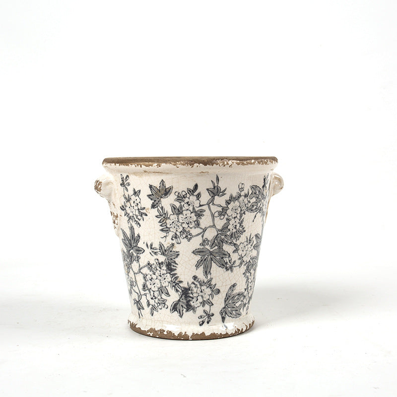 Decorative flower pot with floral embellishments Kalsten