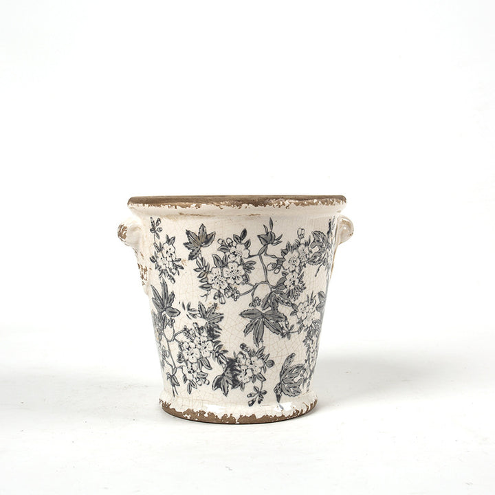 Decorative flower pot with floral embellishments Kalsten