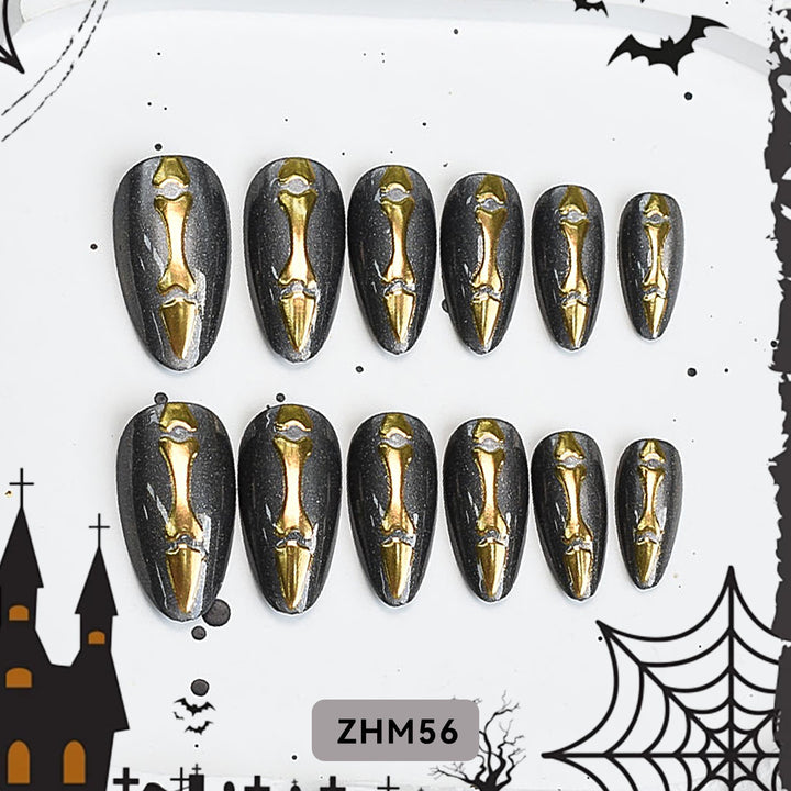 Halloween-Themed Artistic Press-On Nail Set Kalsten