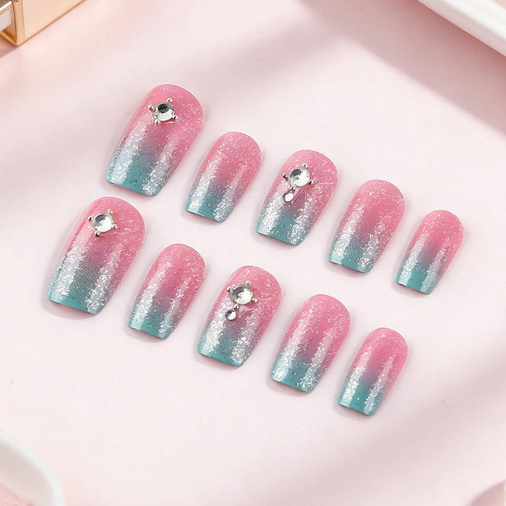 Ombre Glitter Press-On Nail Set Kalsten