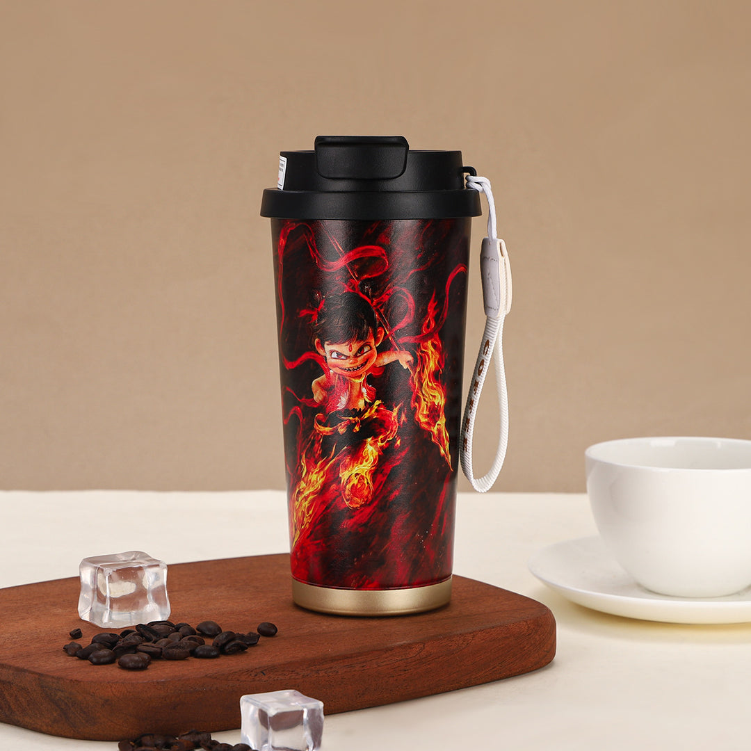 Women's Thermal Mug with Fiery Design Kalsten
