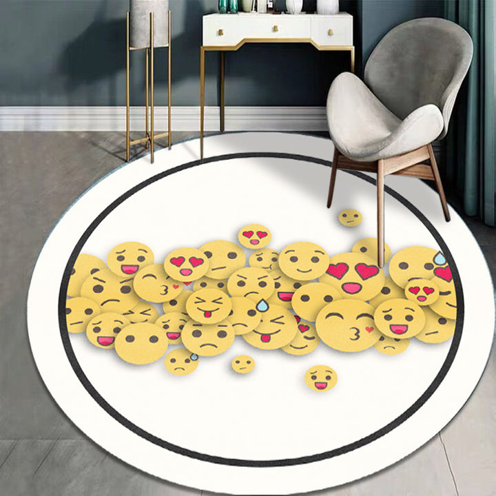 Emoji-Themed Circular Area Rug Kalsten