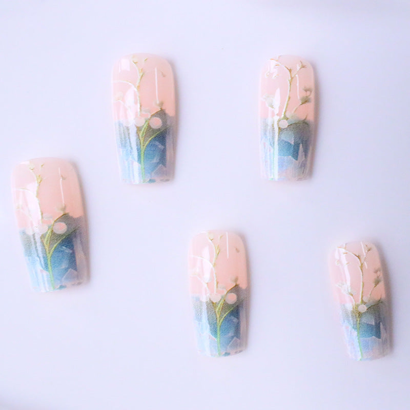 Decorative Flower French Nails Kalsten