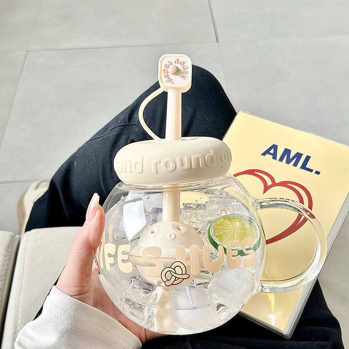 Women's drink container with integrated straw and cheerful fruit style design Kalsten