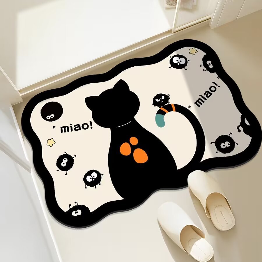 Fun Cat-Themed Bathroom Mat Kalsten