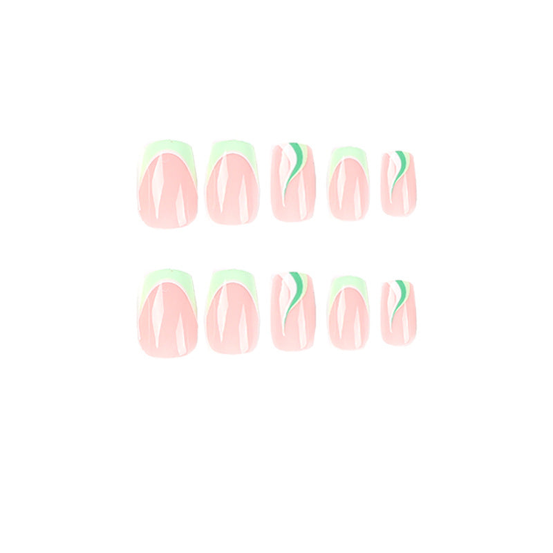 Artful Nail Extensions with Elegant Gradient and Glitter Coating Kalsten