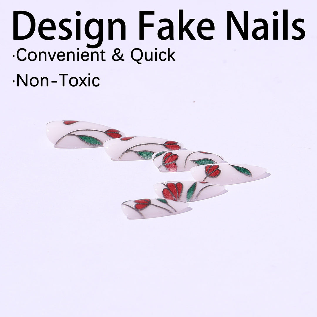 Nail art set with floral accents and glitter Kalsten