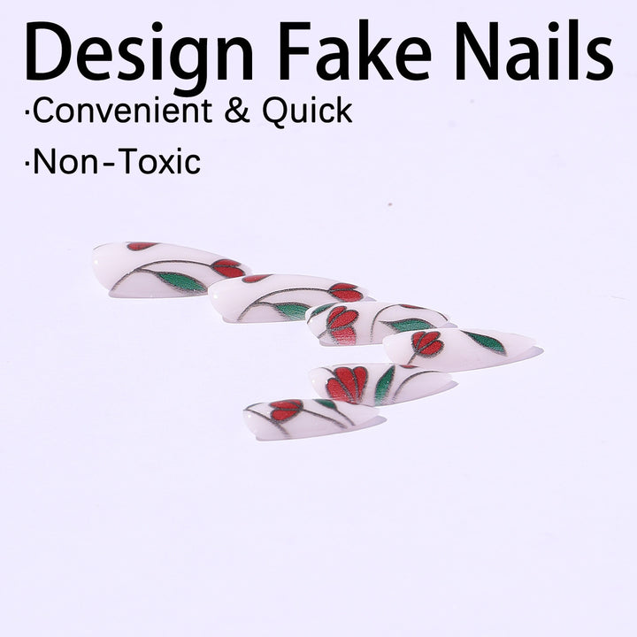 Nail art set with floral accents and glitter Kalsten