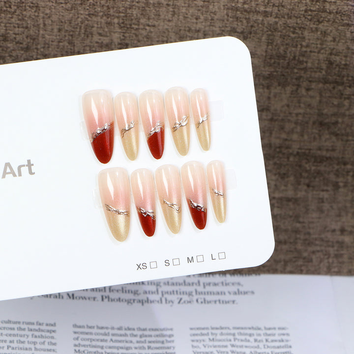 Elegant Stiletto Press-On Nail Set with Shimmering Accents Kalsten