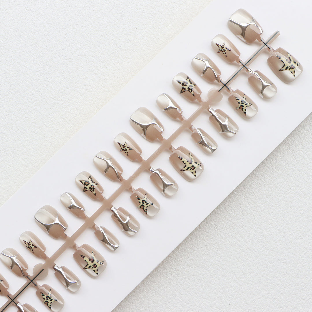 Decorative Press-On Nail Art Set with Star Accents Kalsten