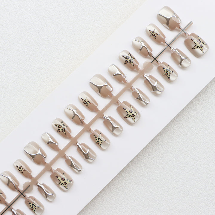 Decorative Press-On Nail Art Set with Star Accents Kalsten