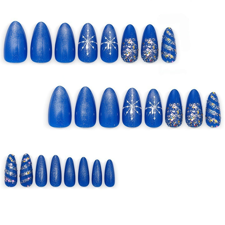 Artificial Nails Set with striking glitter and pattern designs Kalsten
