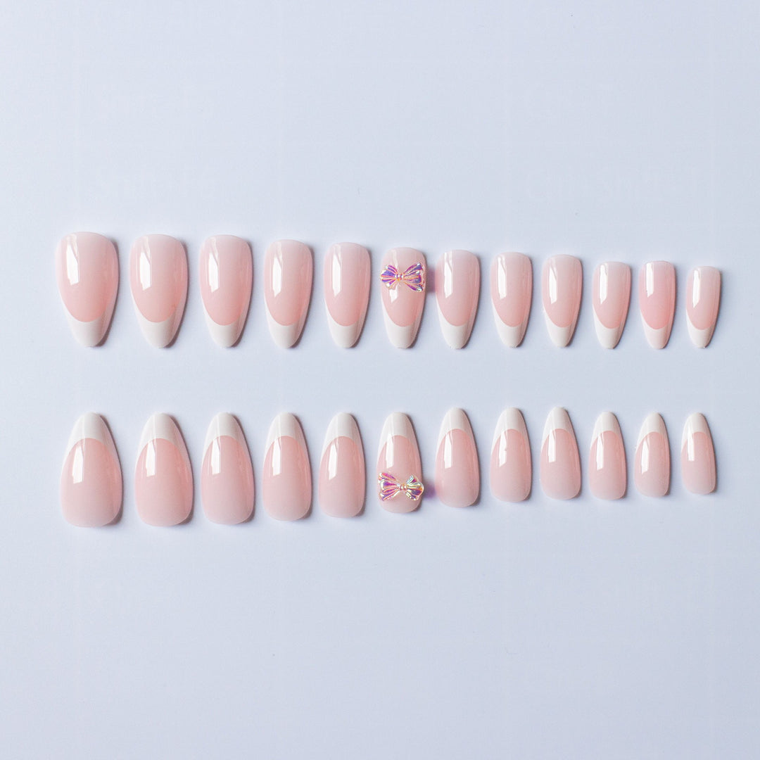 Elegant French Tip Acrylic Nail Art Set