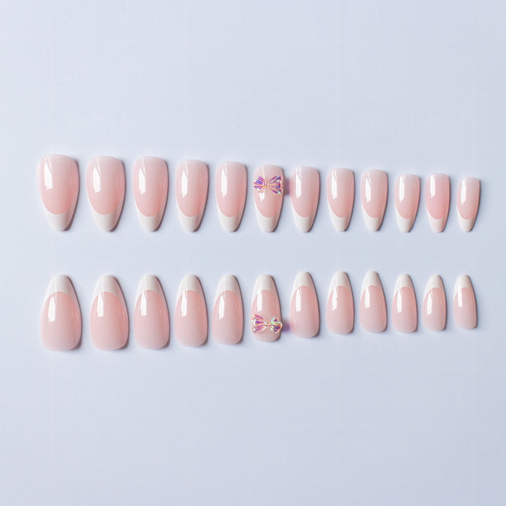 Elegant French Tip Acrylic Nail Art Set