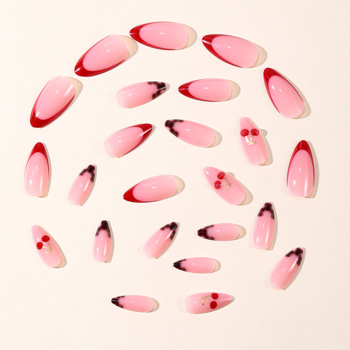 Chic Cherry Accent Nail Art Kalsten