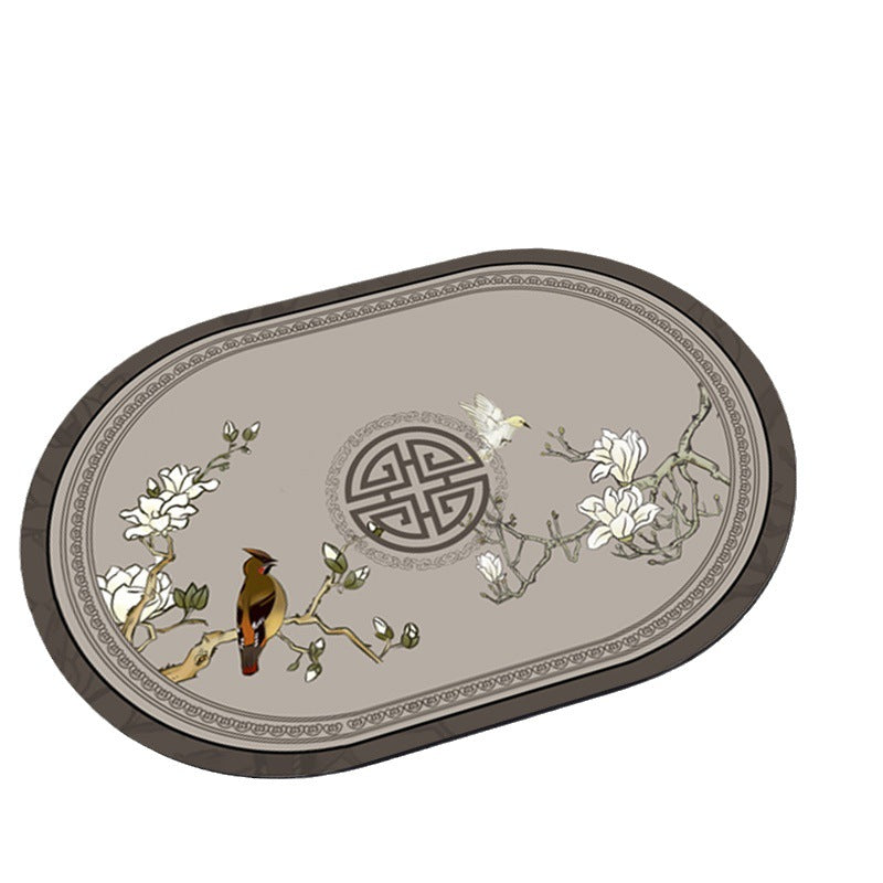 Elegant Floral Print Bath Mat Kalsten