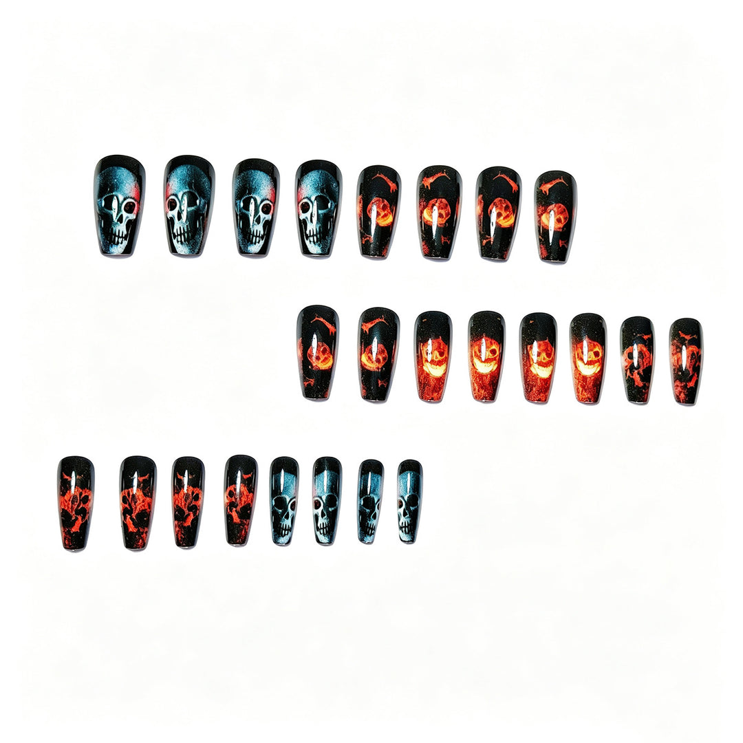 Creative acrylic nails with skull design Kalsten