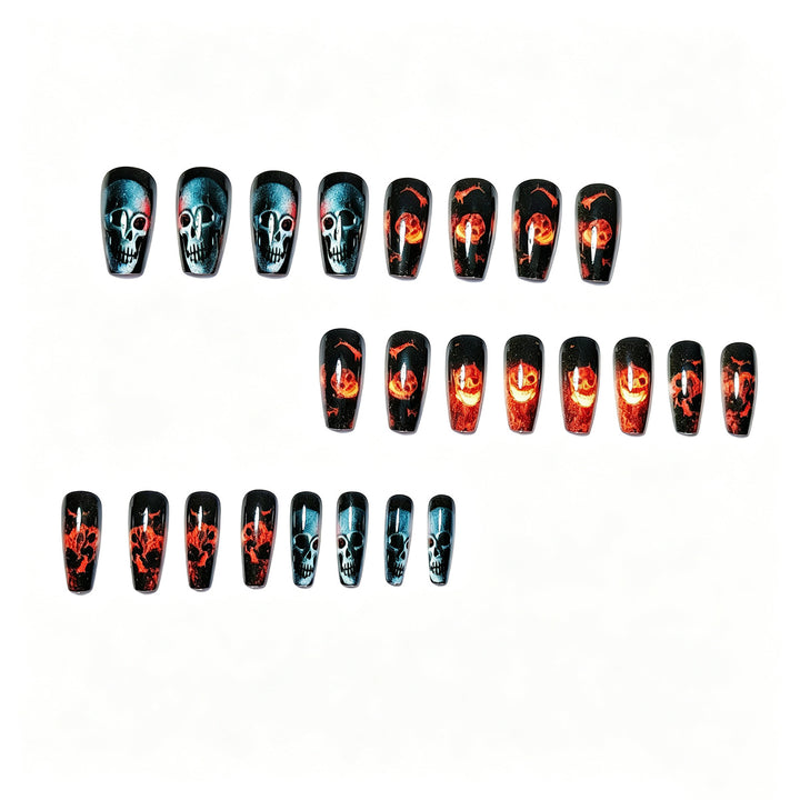 Artistic Skull & Flames Nail Art Designs Kalsten