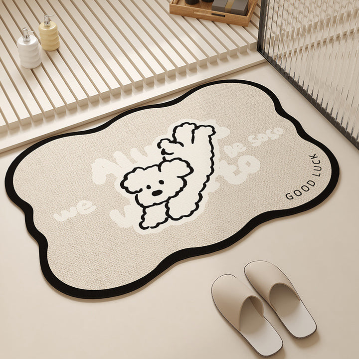 Playful Pet-Themed Absorbent Mat Kalsten