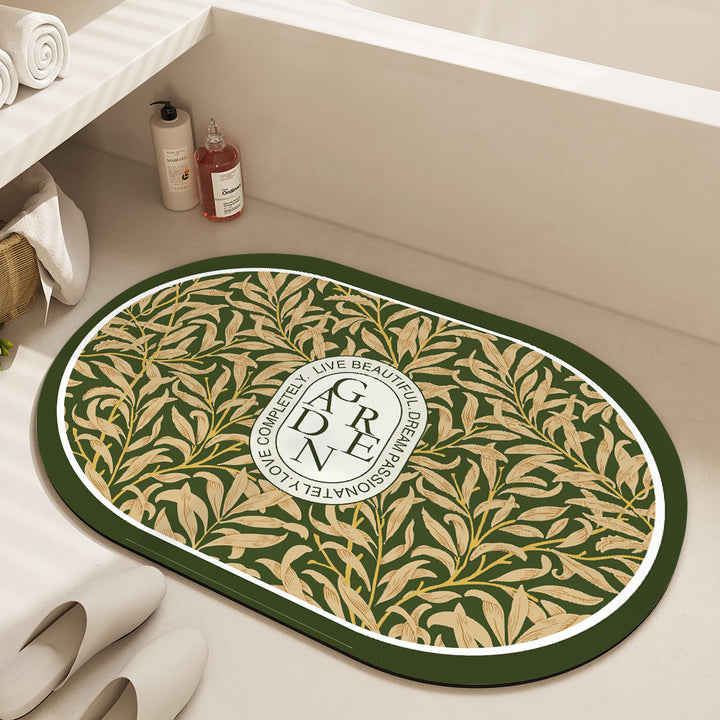 Oval Floral Bath Mat Kalsten