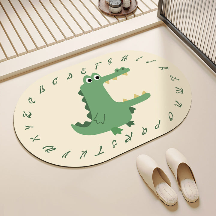 Cartoon Elephant-Themed Bath Mat
