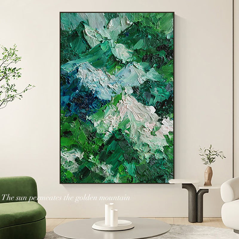 Textured Mountain Landscape Oil Painting