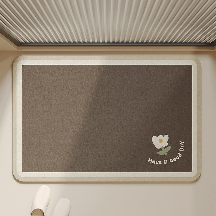 Oval Shaped Welcome Mat with Inspirational Quote