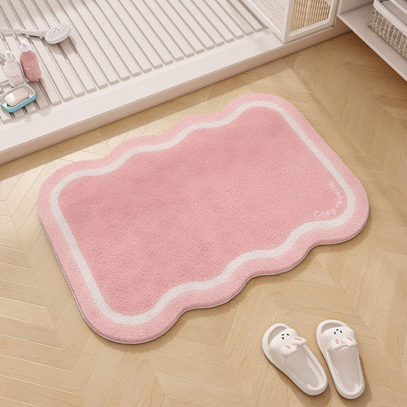 Rainbow-Themed Plush Memory Foam Bath Mat