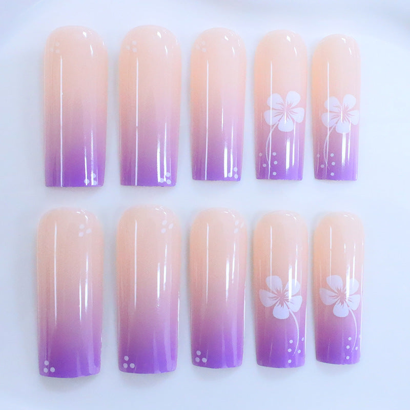 Decorative Floral Acrylic Nail Design Kalsten