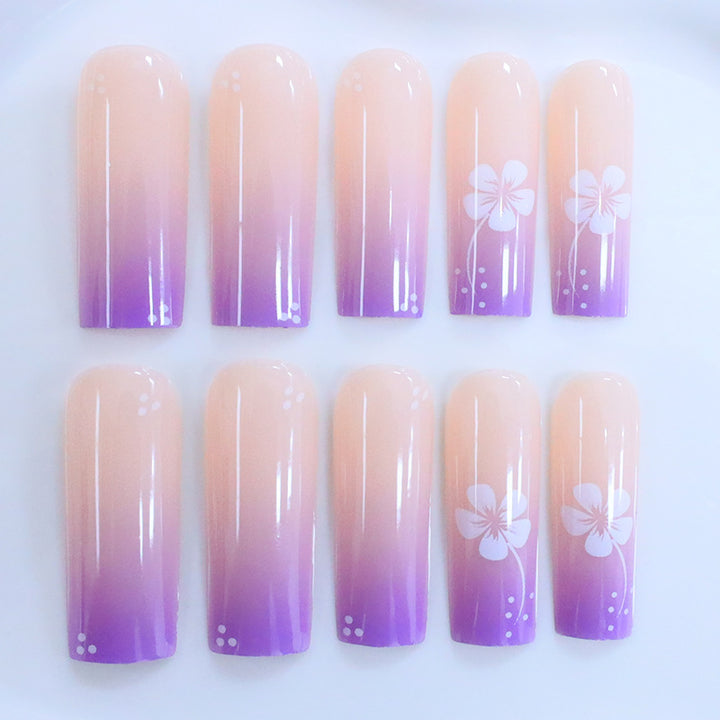 Decorative Floral Acrylic Nail Design Kalsten