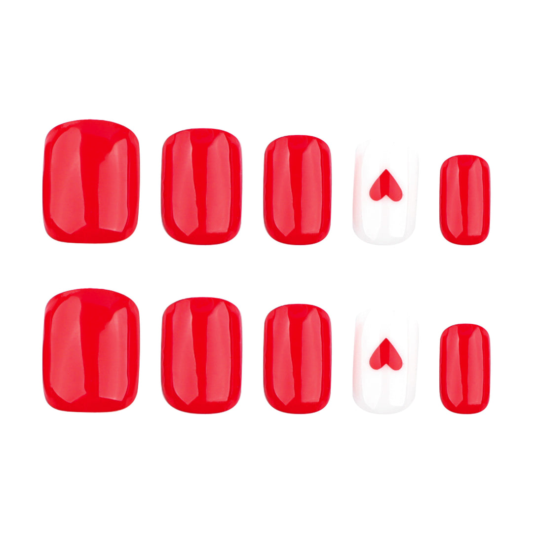 Heart-Embellished Premium Press-On Nail Set Kalsten