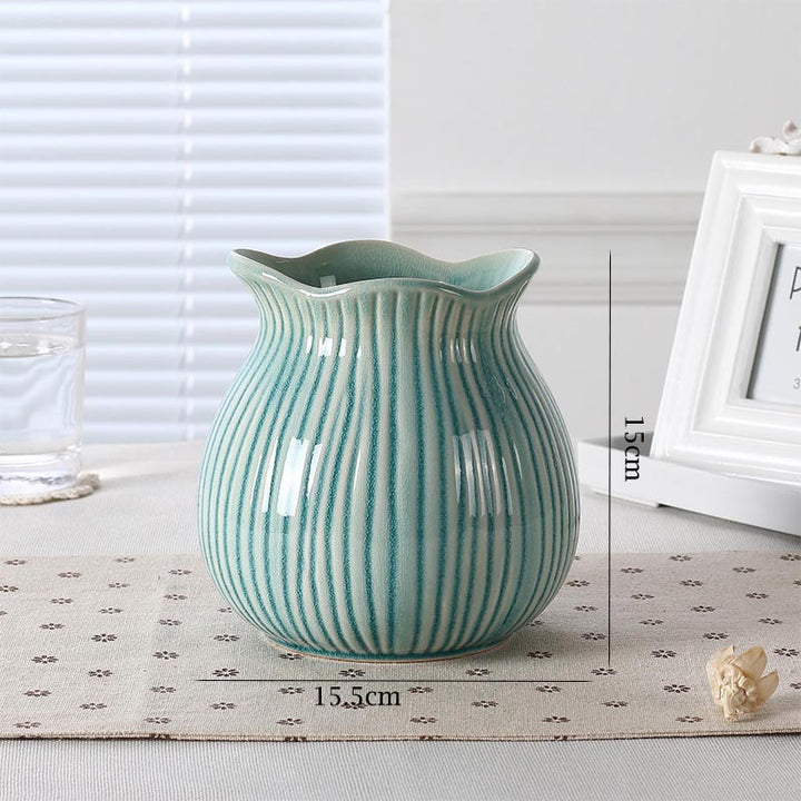Artistic Wavy Ceramic Vase