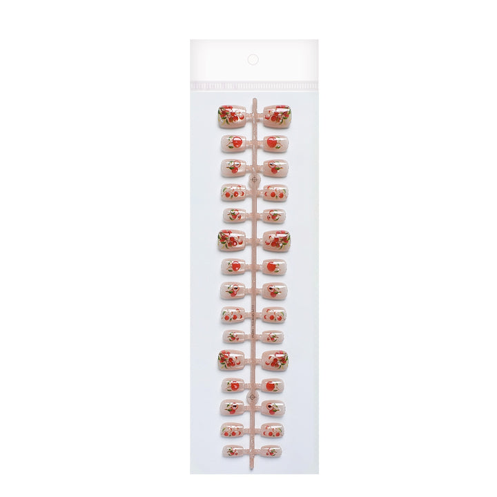Strawberry Decorated Press-On Nails Kalsten