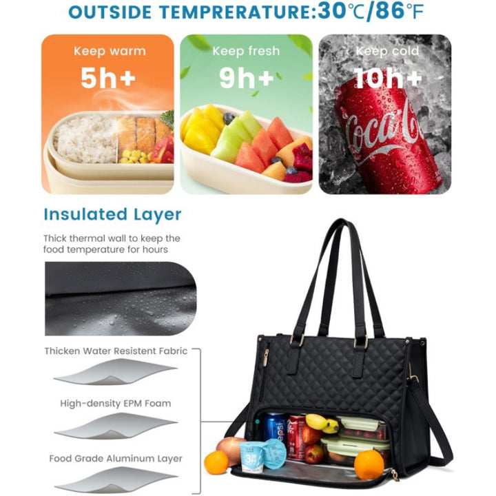 Insulated Multi-Compartment Lunch Tote