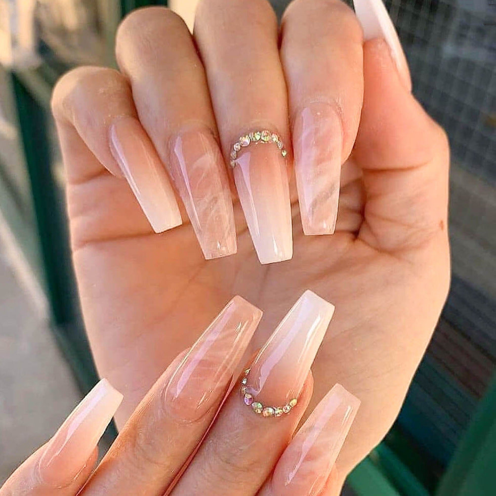 Artful Nail Tips with Glitter and Ombre Design Kalsten