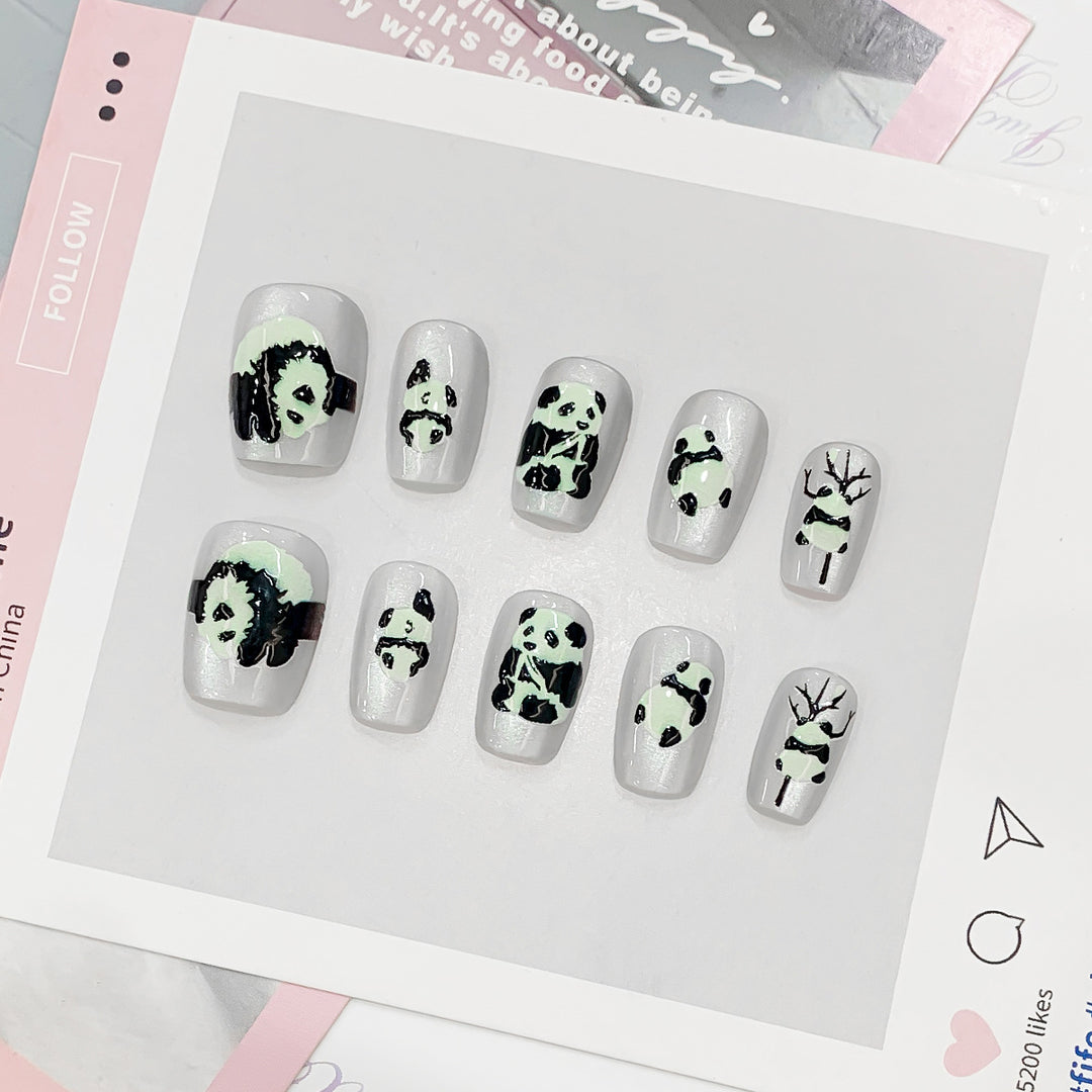Artificial Nail Tips with Panda Design Kalsten