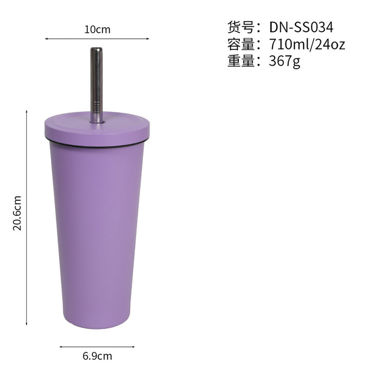 Women's High-Quality Insulated Drinking Bottle with Stainless Steel Straw Kalsten