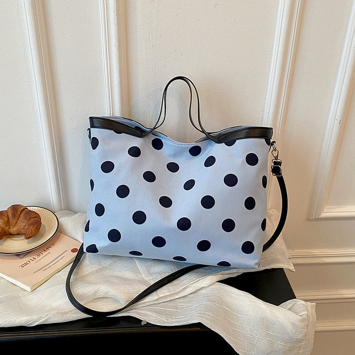 Polka Dot Canvas Tote Bag