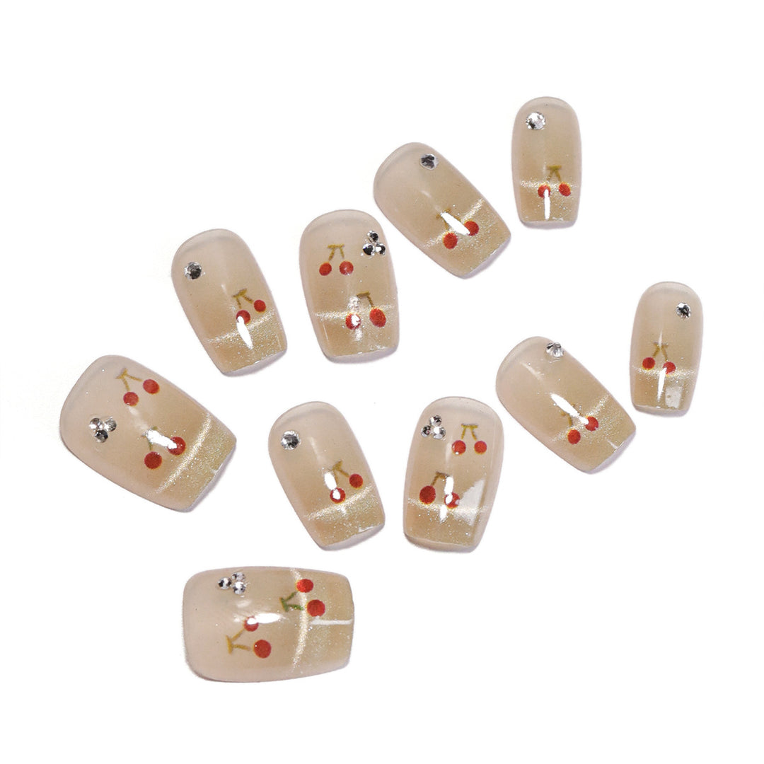 Artificial nails with cherry motif Kalsten