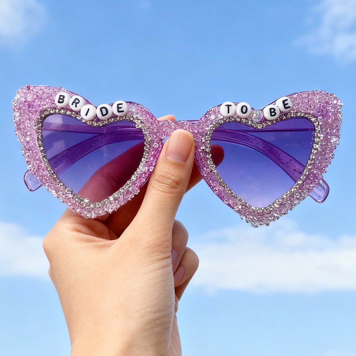 Rhinestone-Embellished Heart Sunglasses Kalsten