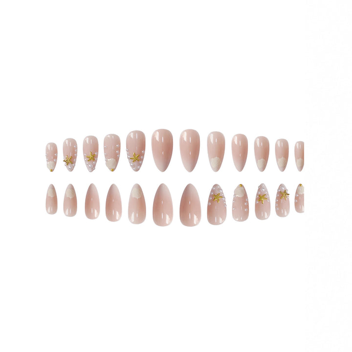 Artistic Shell-Inspired Press-On Nail Art Kalsten