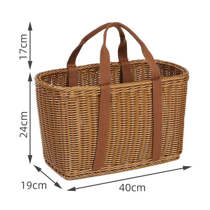 Handcrafted Rectangular Wicker Storage Basket Kalsten