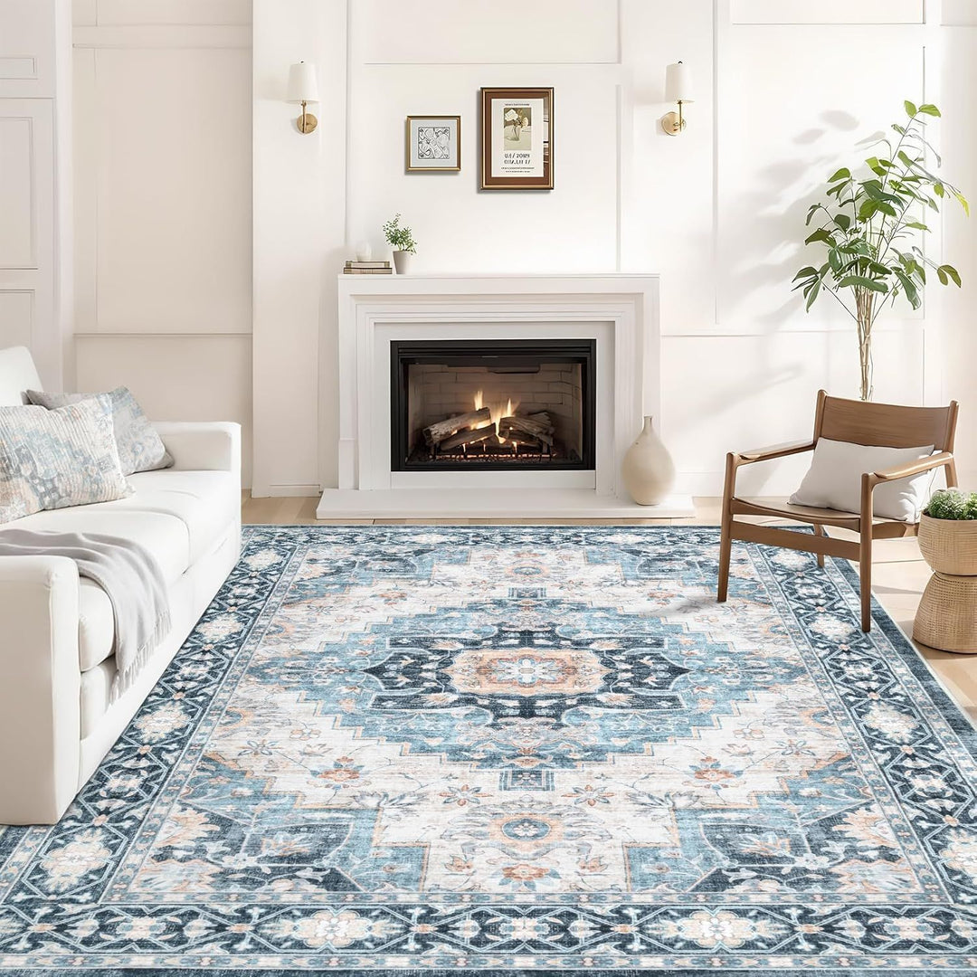 Vintage-inspired geometric rug